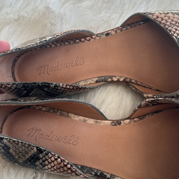 Madewell Marisa d’ Orsay Flat Snakeskin Embossed Leather - Picture 3 of 5